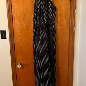 LOFT Black and White Polka Dot Maxi Dress